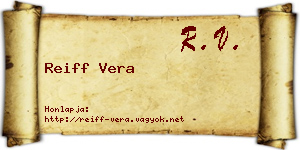 Reiff Vera névjegykártya